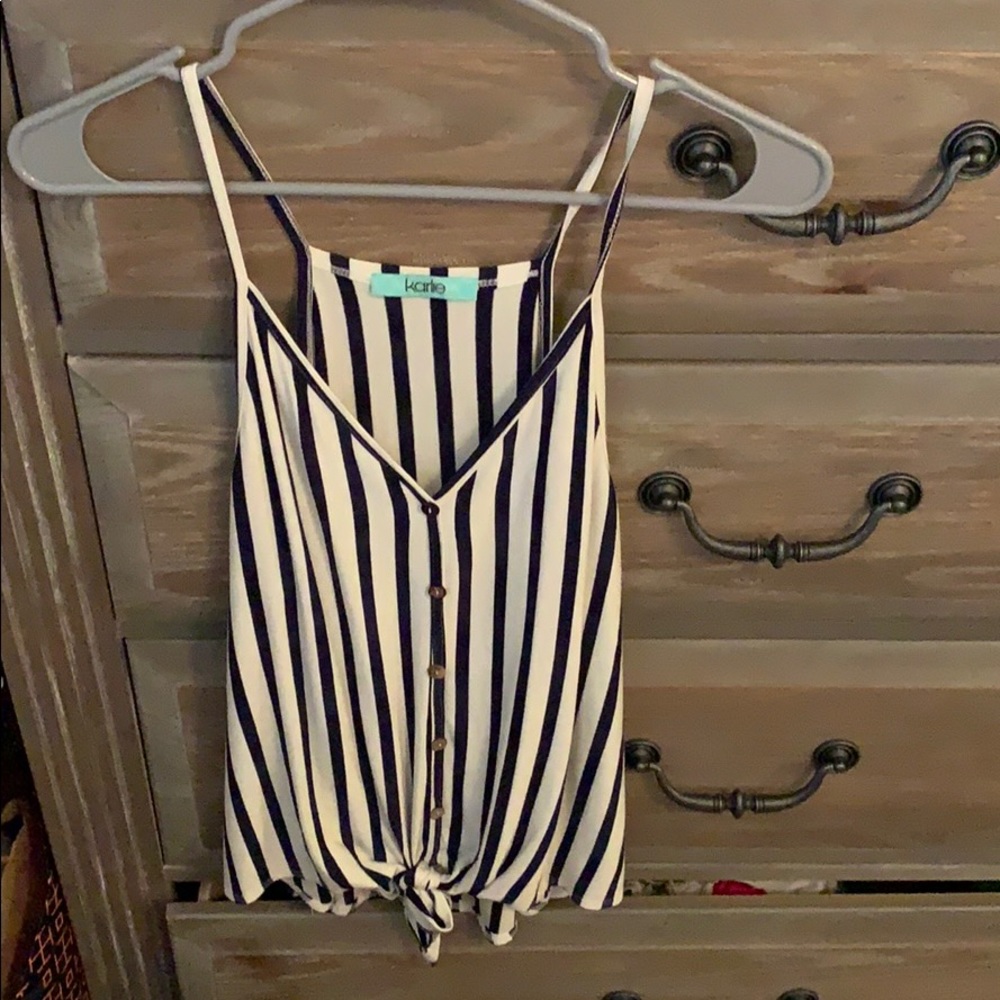 Navy and white tank